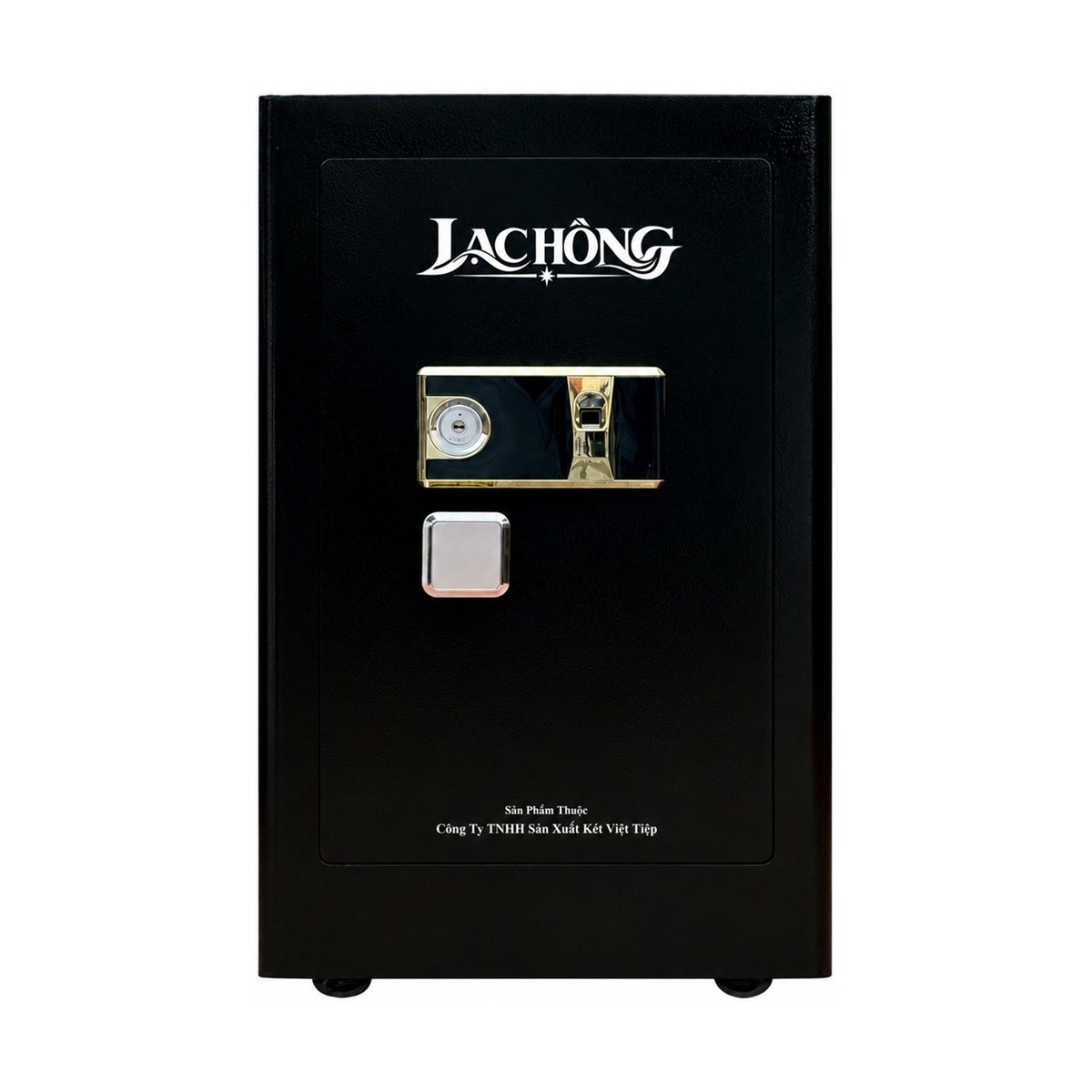 Két Lạc Hồng VSC98 FG, Đen, cửa đóng, logo Lạc Hồng và tên nhà sản xuất trên mặt trước.