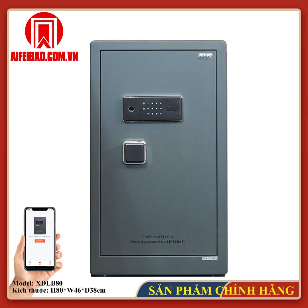 Mặt trước két Aifeibao XDLB80 màu xám xanh