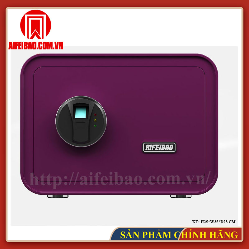 Mặt trước két mini Aifeibao HK-M/D-25II-QCZ màu tím