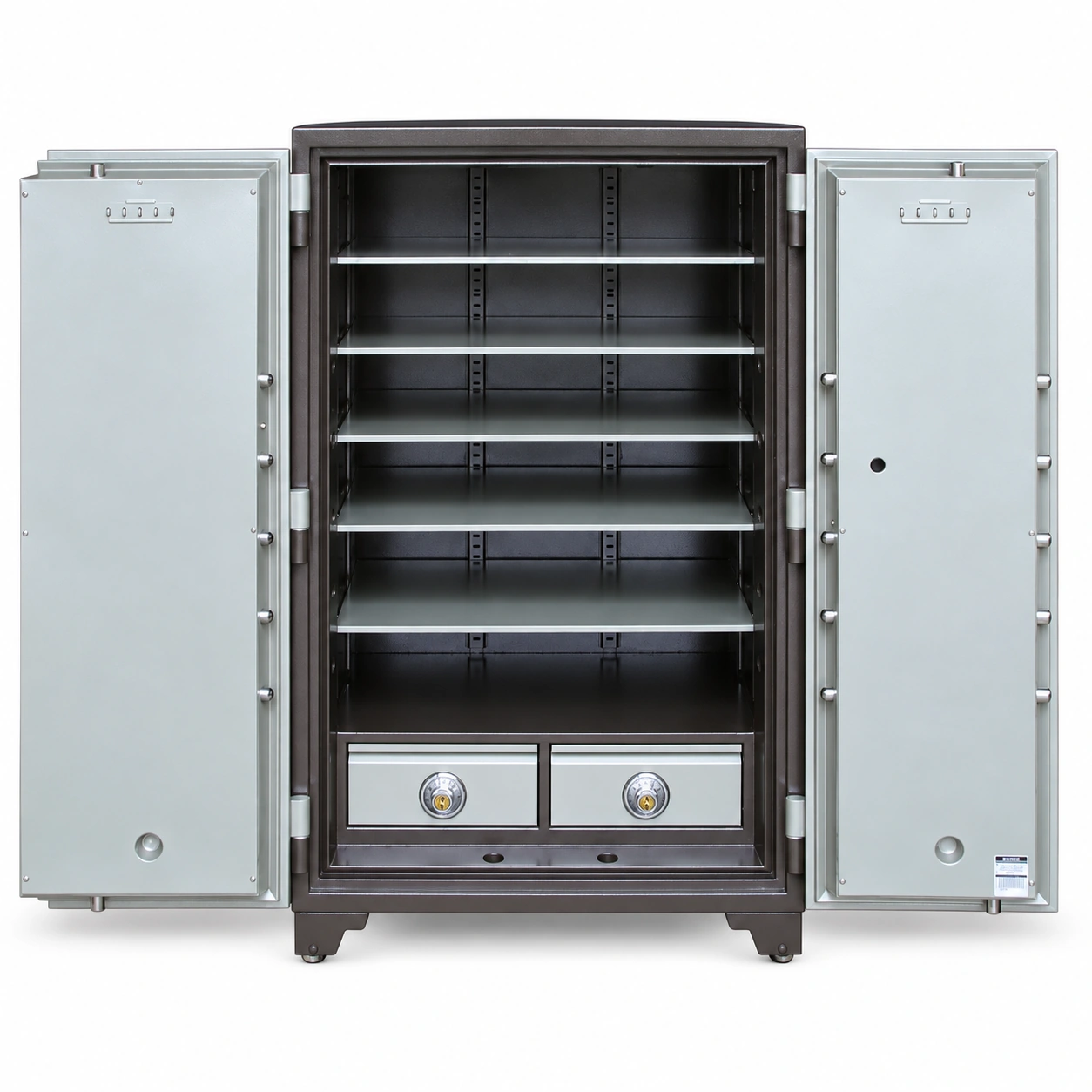 Két sắt Welko K1650-DK Pro mở hai cánh, các đợt để đồ và hai ngăn kéo phía dưới