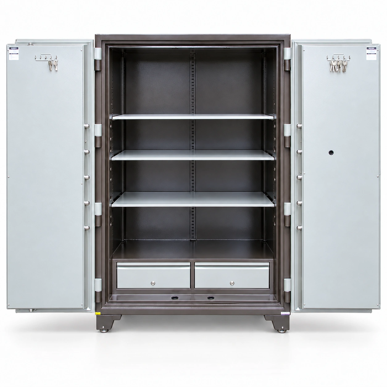 Két sắt Welko 1650F mở hai cánh, ba đợt ngang và hai ngăn kéo phía dưới