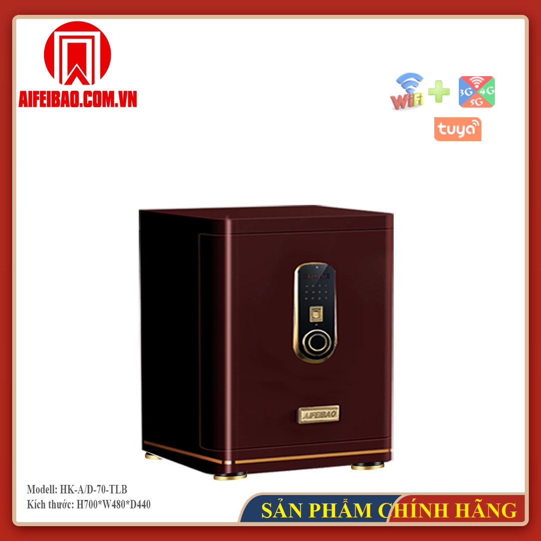 Góc trước két Aifeibao HK-A1/D-70-TLB màu đỏ rượu vang