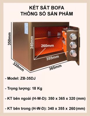  Két sắt ZHIBO SERIES ZB-35DJ