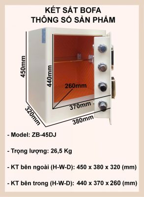  Két sắt ZHIBO SERIES ZB-45DJ