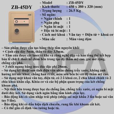 Két sắt ZHIBO SERIES ZB-45DY