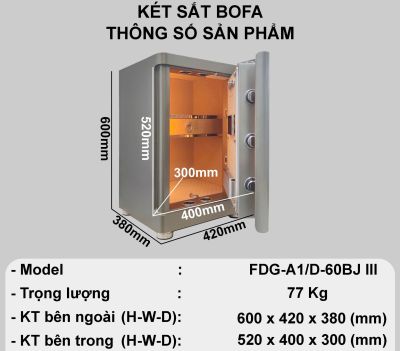 Két sắt BOYA SERIES FDG-A1/D-60BJ III