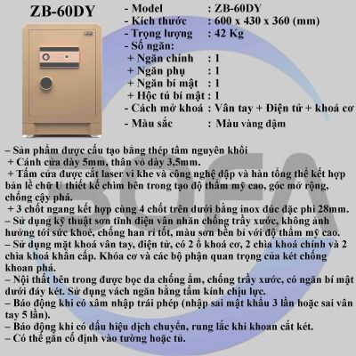 Két sắt ZHIBO SERIES ZB-60DY