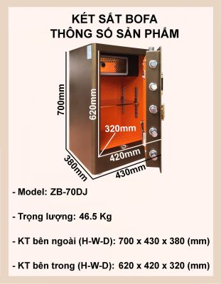Két sắt ZHIBO SERIES ZB-70DJ