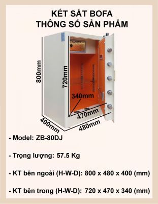  Két sắt ZHIBO SERIES ZB-80DJ