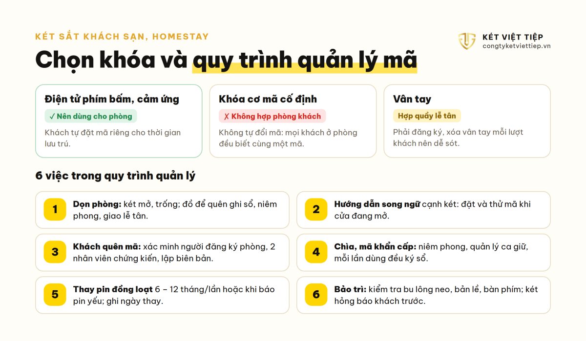 Quy trình quản lý két sắt phòng khách sạn, nhà nghỉ, homestay