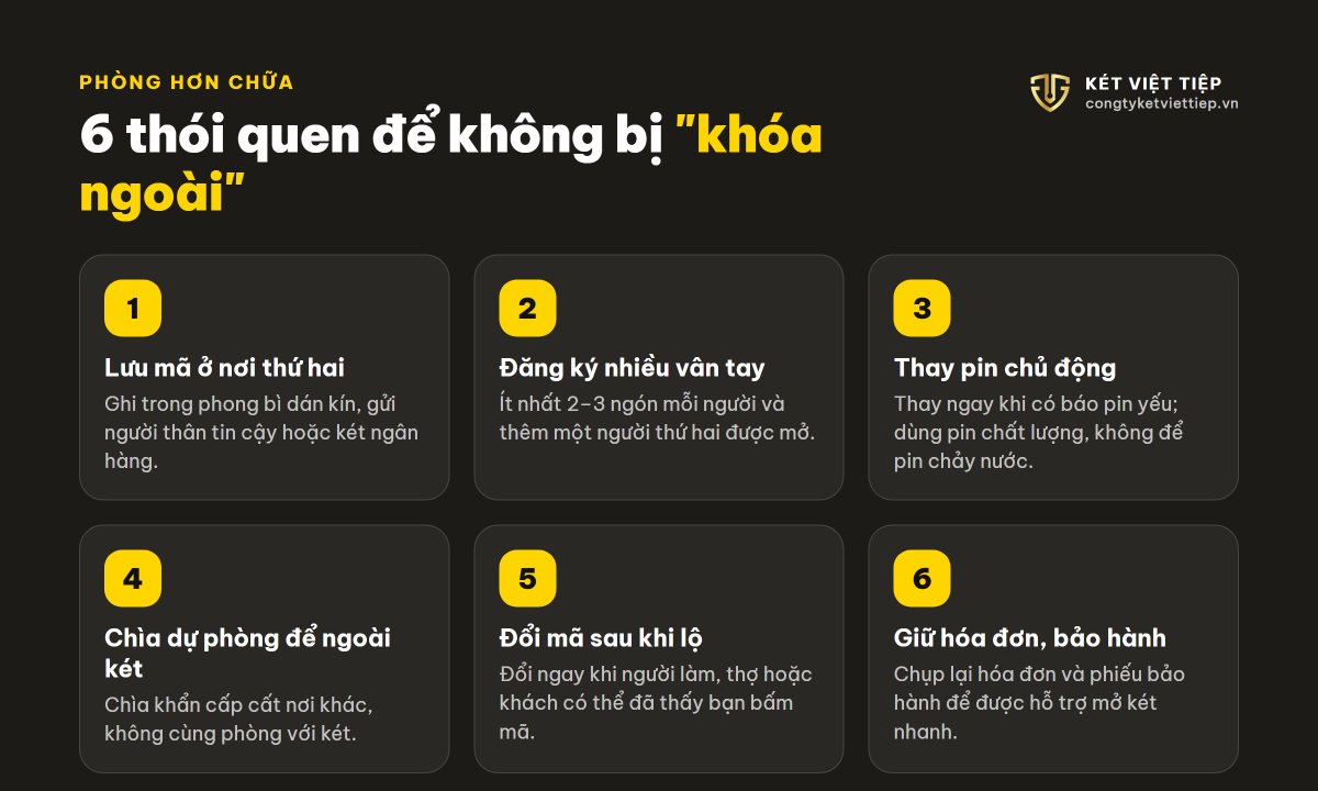 6 thói quen giúp không bị khóa ngoài két sắt