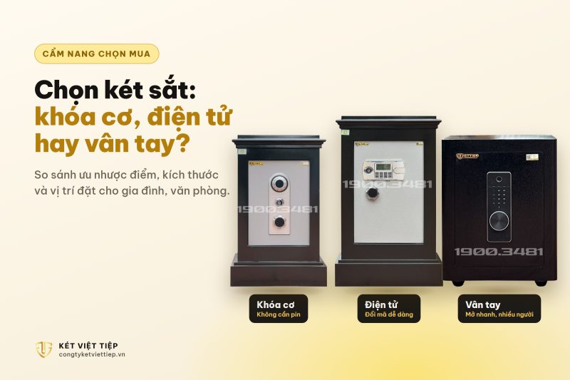 C&aacute;ch chọn k&eacute;t sắt cho gia đ&igrave;nh, văn ph&ograve;ng: kh&oacute;a cơ, điện tử hay v&acirc;n tay?